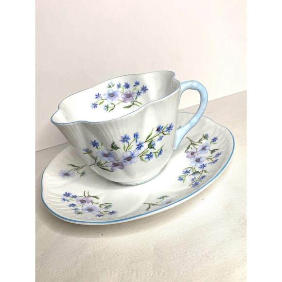 SHELLEY “Blue Rock” Dainty Teacup and Saucer Set 13591 - Picture 1 of 6